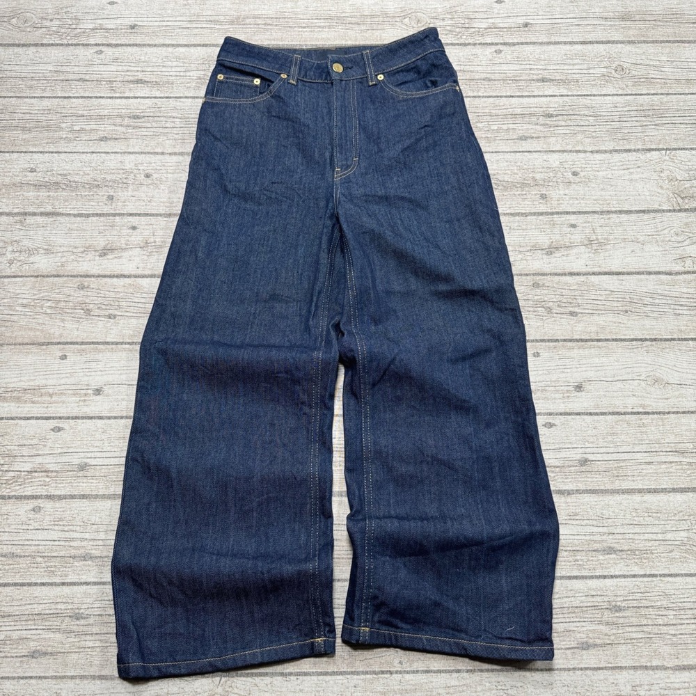 Filippa K Laurie Jeans Women's 28 Blue Wide Leg High Rise Dark Wash Denim Baggy